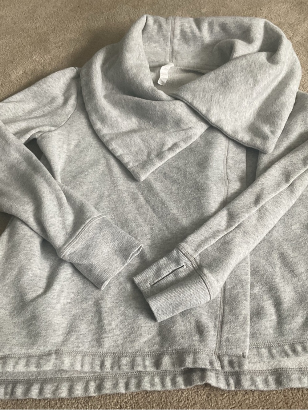 Zella Light Gray Cozy Funnel Neck Sweatshirt